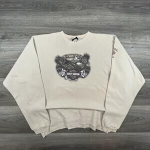 Vintage Harley-Davidson Sweatshirt Mens XL Eagle Biker Pullover Biker 2001 Y2K